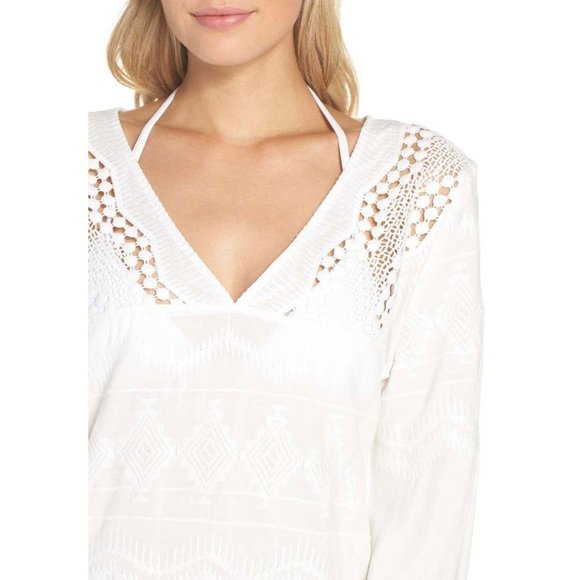 (Sold) La Blanca Embroidered Cover-Up Tunic White - Picture 2 of 12